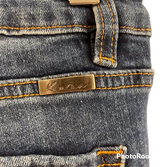 KanCan Mid Rise Distressed Skinny Jeans Medium Dark Wash - 13/30 - Picture 5 of 9